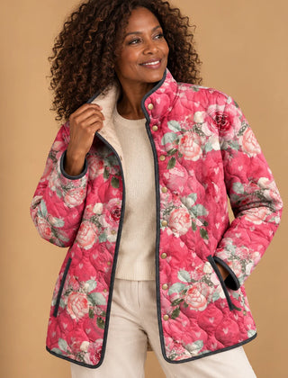 Beverly Pink Rose Quilted Jacket in Pink
