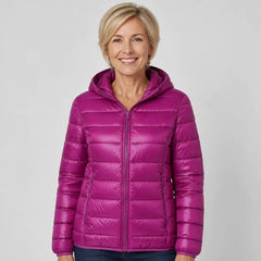 Bianca Lightweight Hooded Puffer Jacket in Violet