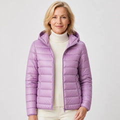 Bianca Lightweight Hooded Puffer Jacket in Lilac