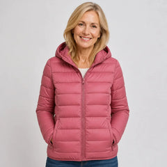 Bianca Lightweight Hooded Puffer Jacket in Pink