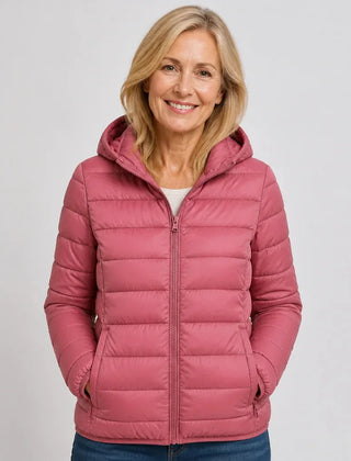 Bianca Lightweight Hooded Puffer Jacket in Pink