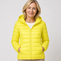 Bianca Lightweight Hooded Puffer Jacket in Yellow