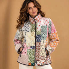Bonnie Patchwork Print Quilted Jacket in Multicolour