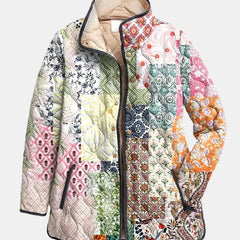 Bonnie Patchwork Print Quilted Jacket in Multicolour