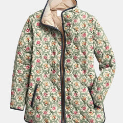 Brooke Sage Floral Quilted Jacket in Sage Floral