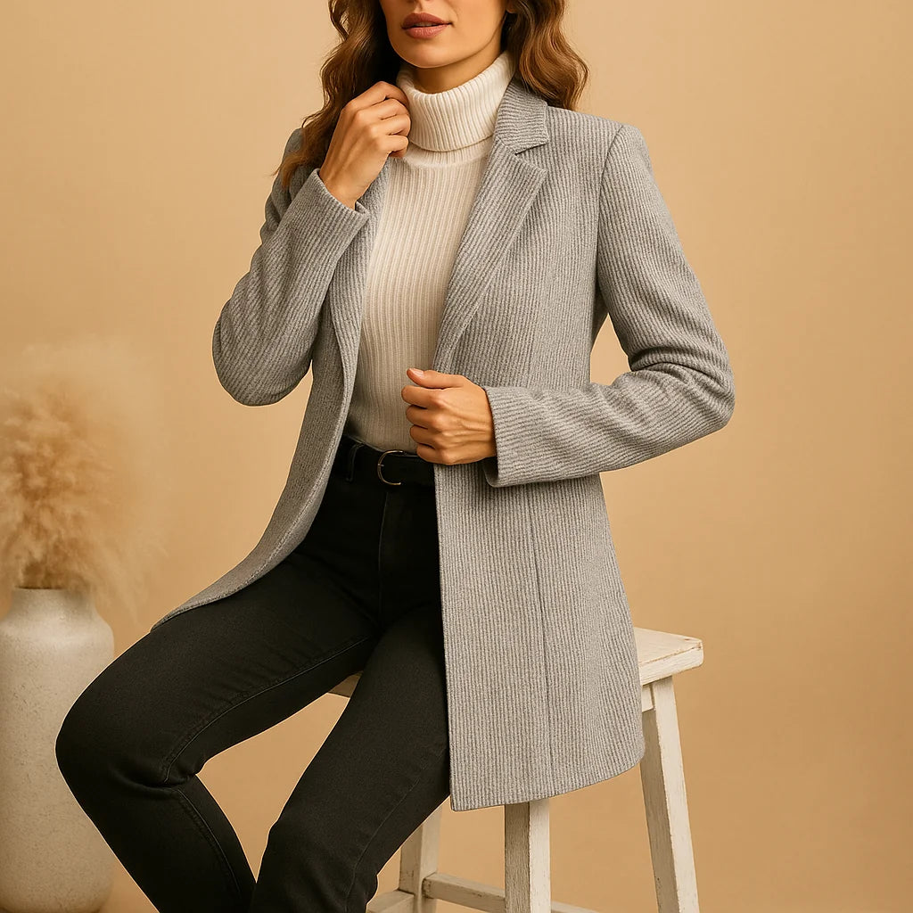 Catherine Grey Longline Blazer in Grey