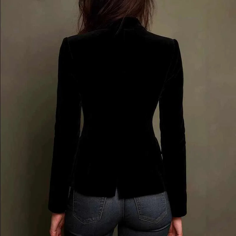 Chantelle Floral Embroidered Blazer in Black