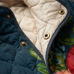 Charlotte Painted Rose Quilted Jacket in Navy Floral