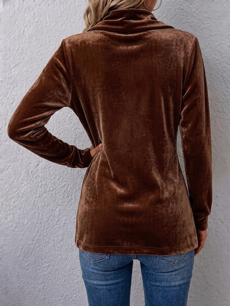 Colleen Plush Open-Front Jacket in Dark Brown