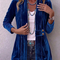 Colleen Plush Open-Front Jacket in Royal Blue