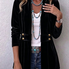 Colleen Plush Open-Front Jacket in Black