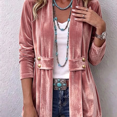 Colleen Plush Open-Front Jacket in Pink