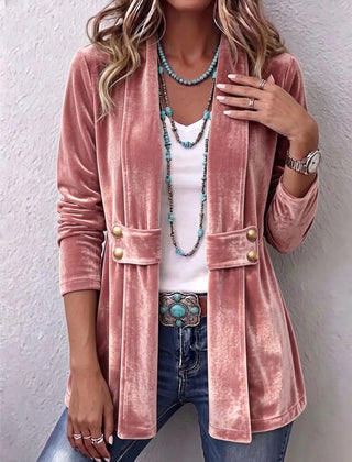 Colleen Plush Open-Front Jacket in Pink