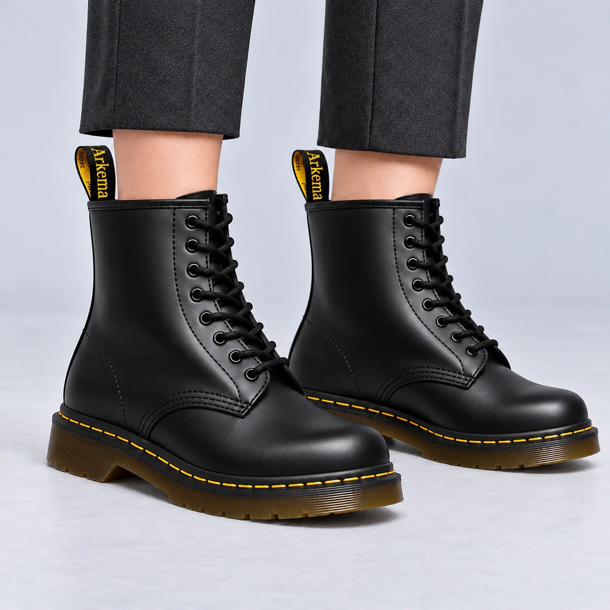 Darlene Classic Lace-Up Ankle Boots in Black