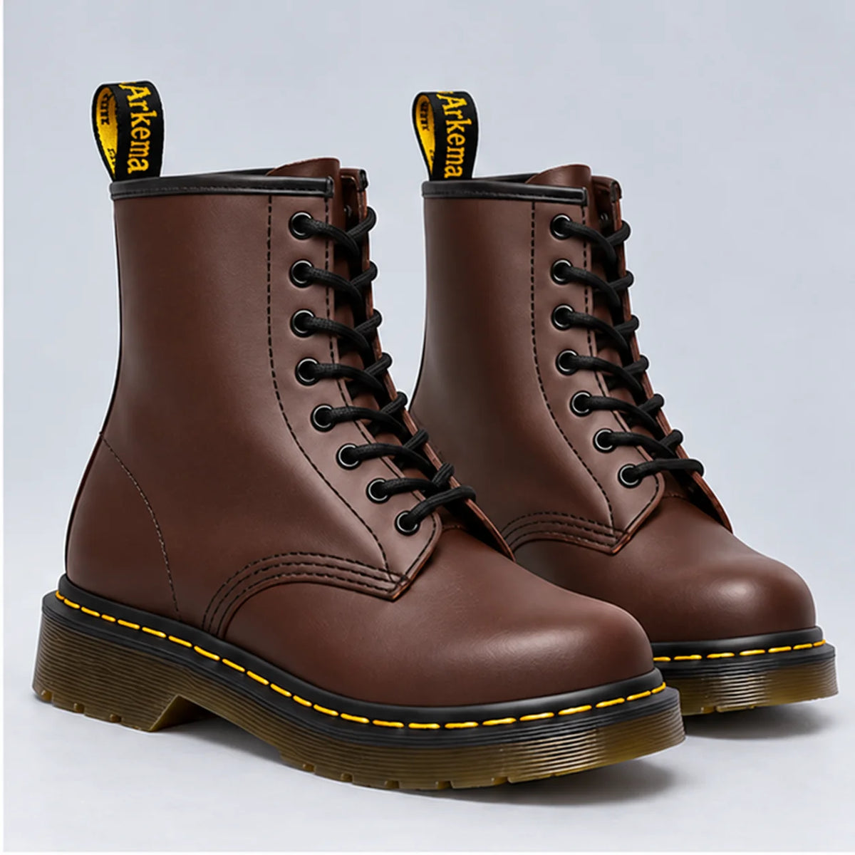 Darlene Classic Lace-Up Ankle Boots in Chocolate Brown