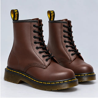 Darlene Classic Lace-Up Ankle Boots in Chocolate Brown