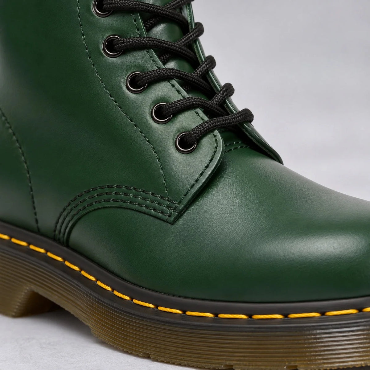 Darlene Classic Lace-Up Ankle Boots in Forest Green