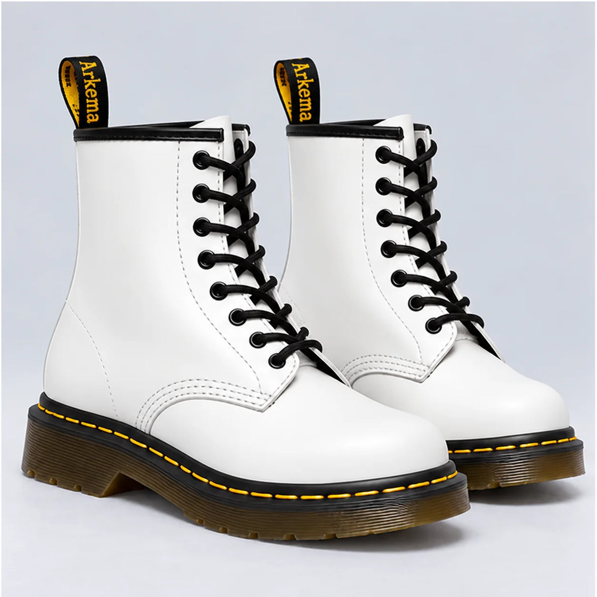 Darlene Classic Lace-Up Ankle Boots in White