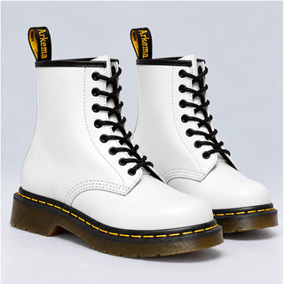 Darlene Classic Lace-Up Ankle Boots in White