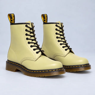 Darlene Classic Lace-Up Ankle Boots in Butter Yellow
