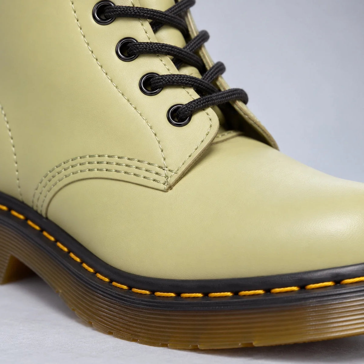 Darlene Classic Lace-Up Ankle Boots in Butter Yellow