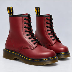 Darlene Classic Lace-Up Ankle Boots in Burgundy