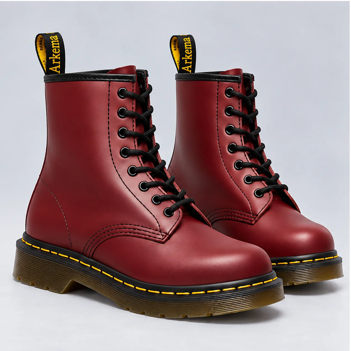 Darlene Classic Lace-Up Ankle Boots in Burgundy
