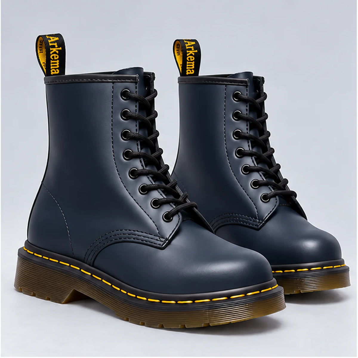 Darlene Classic Lace-Up Ankle Boots in Navy