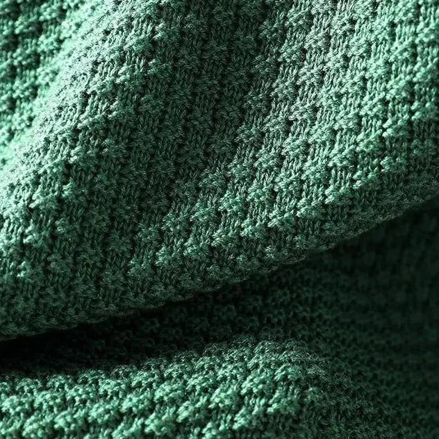 Debra Textured Mock Neck Sweater in Forest Green