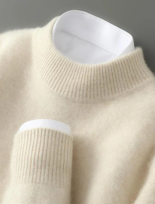 Denise Soft Mock Neck Sweater in Cream