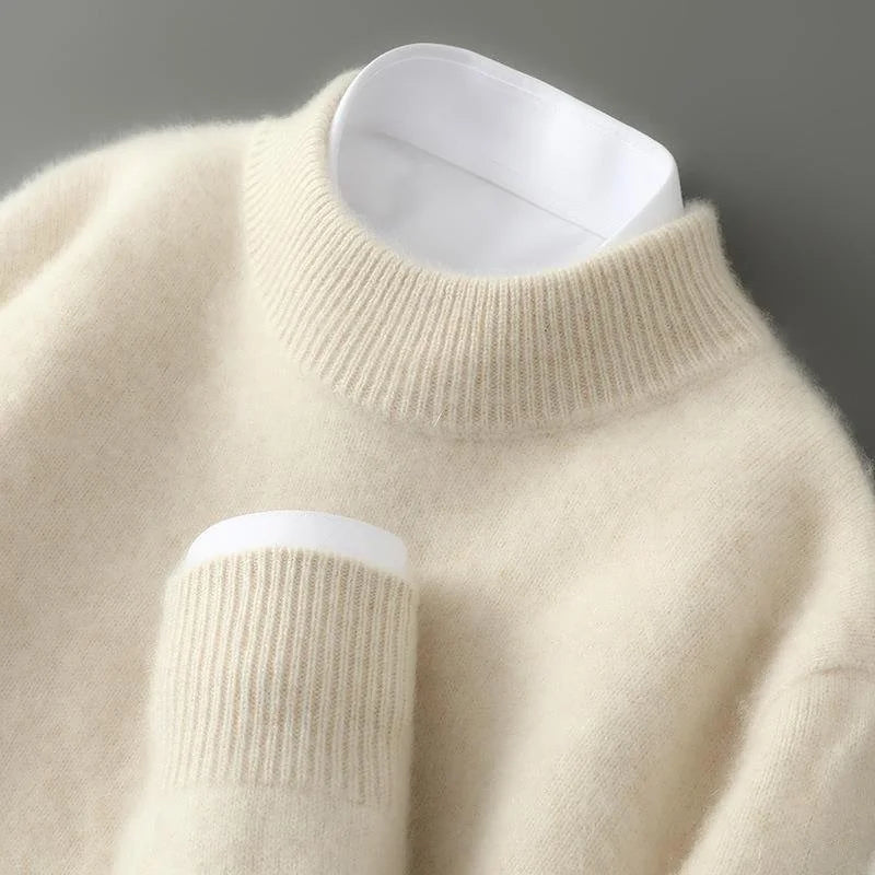 Denise Soft Mock Neck Sweater in Cream