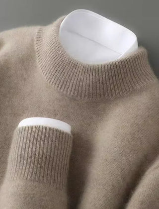 Denise Soft Mock Neck Sweater in Taupe