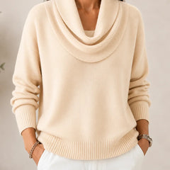 Elise Cowl Neck Sweater in Cream