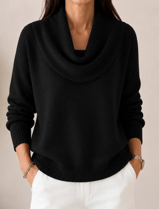 Elise Cowl Neck Sweater in Black
