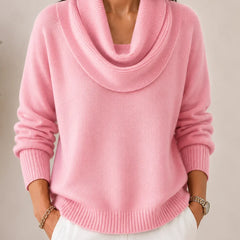Elise Cowl Neck Sweater in Pink