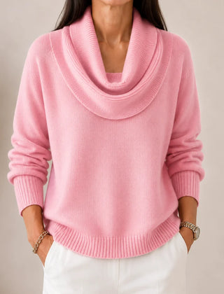 Elise Cowl Neck Sweater in Pink