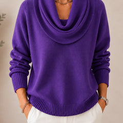 Elise Cowl Neck Sweater in Purple