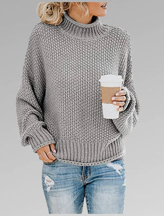 Evelyn Chunky Turtleneck Sweater in Grey