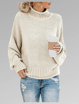 Evelyn Chunky Turtleneck Sweater in Cream