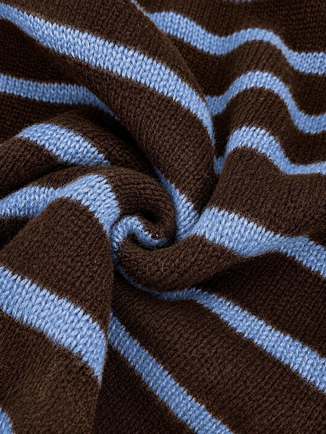 Frances Striped Crewneck Button Cardigan in Brown Stripe
