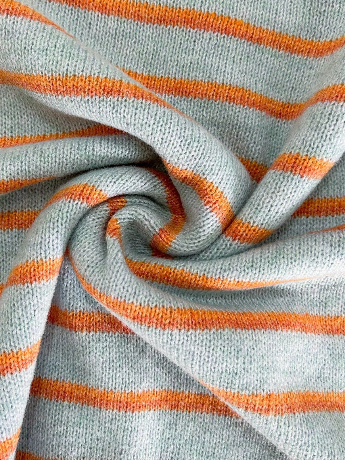 Frances Striped Crewneck Button Cardigan in Light Blue Stripe
