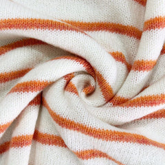 Frances Striped Crewneck Button Cardigan in White Stripe