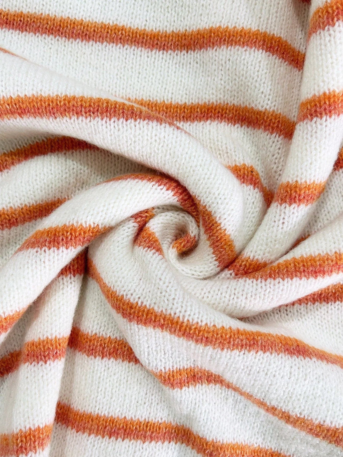 Frances Striped Crewneck Button Cardigan in White Stripe