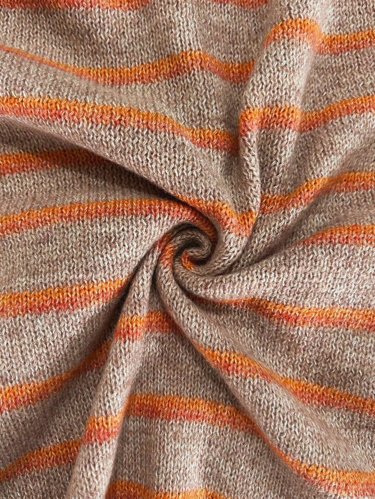 Frances Striped Crewneck Button Cardigan in Beige Stripe