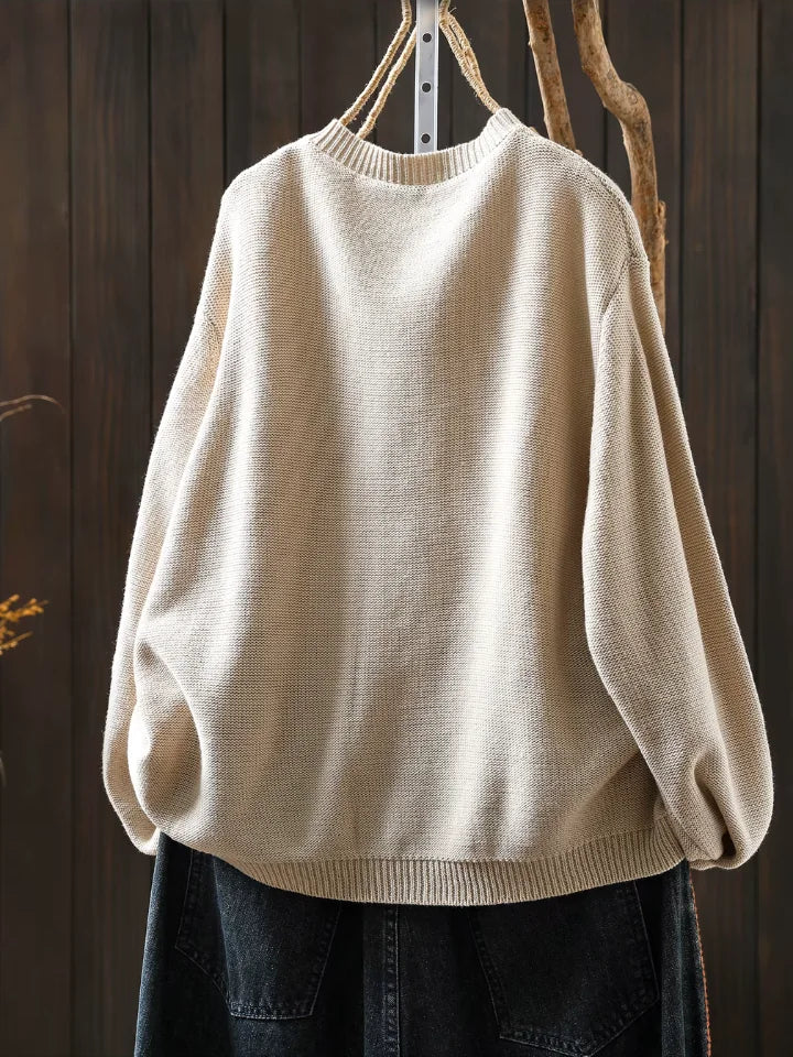 Ginger Multicolour Button Cardigan in Beige