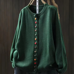 Ginger Multicolour Button Cardigan in Green