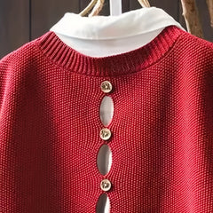Gwen Button-Back Sweater Vest in Red