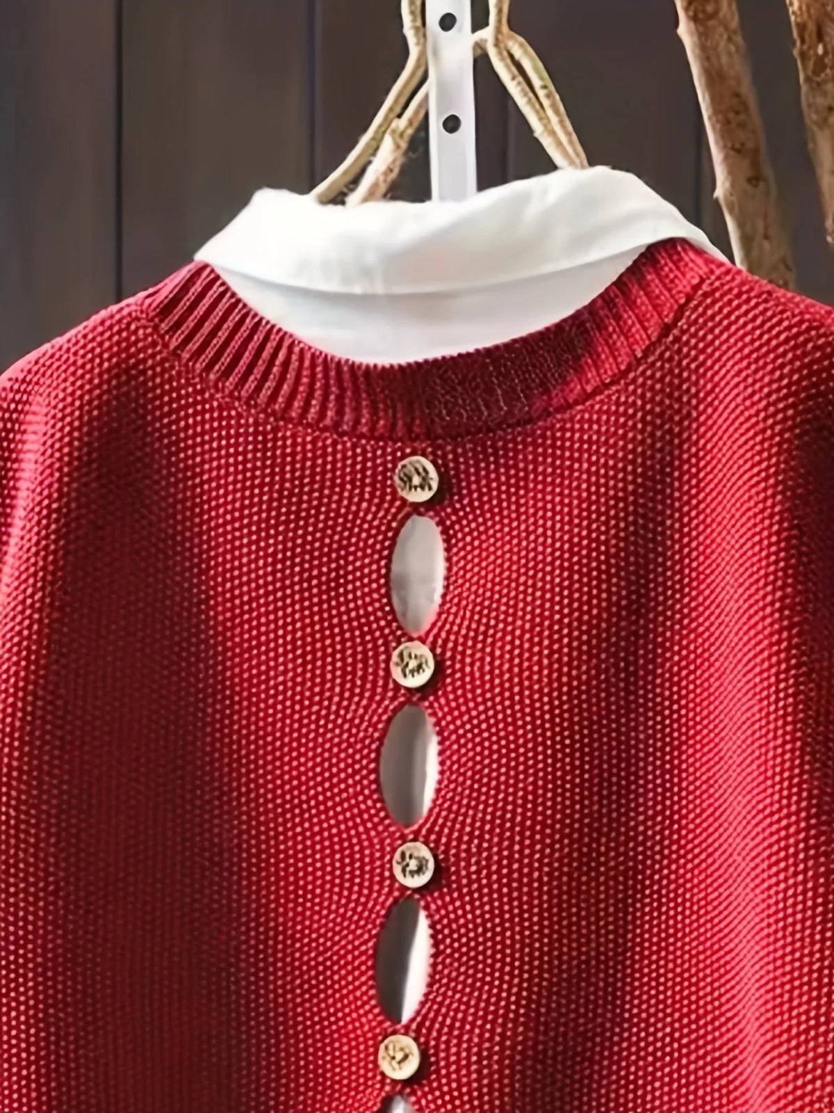 Gwen Button-Back Sweater Vest in Red
