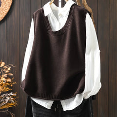 Gwen Button-Back Sweater Vest in Coffee