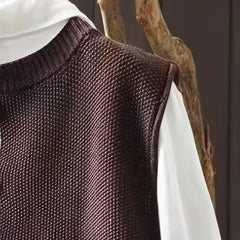 Gwen Button-Back Sweater Vest in Coffee